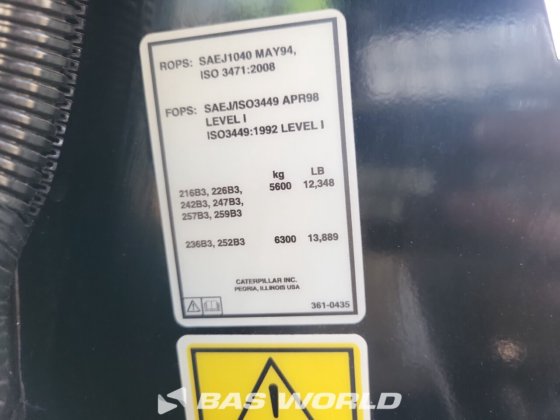 キャタピラー216 B3 スキッドステアローダー