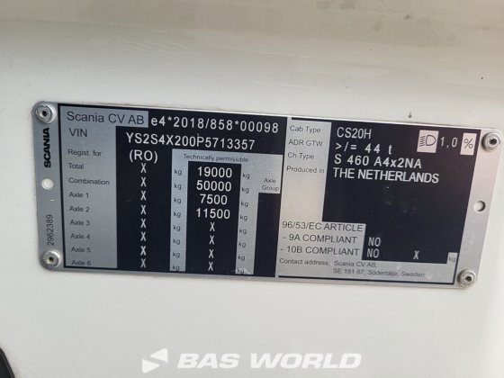 斯堪尼亚 S460 4X2 牵引车组