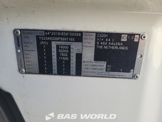 斯堪尼亚 S460 4X2 牵引车组