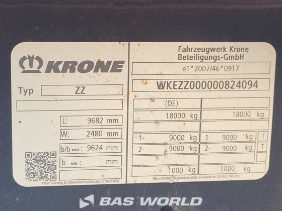 Krone ZZ20A集装箱底盘