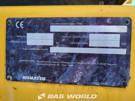 小松 PW148 -8 轮式挖掘机