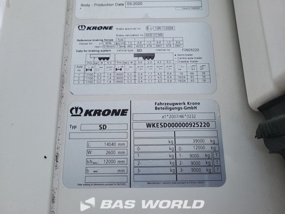 Krone Carrier Vector 1550 冷藏半挂车
