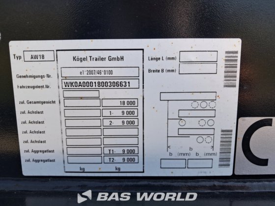 Kögel Container chassis