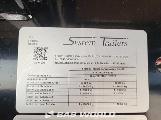 システムトレーラーカーテンサイドセミトレーラー