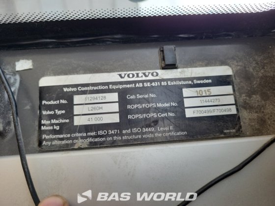 ボルボ L260 H ホイールローダー