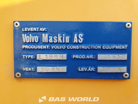 沃尔沃 L180 H 轮式装载机