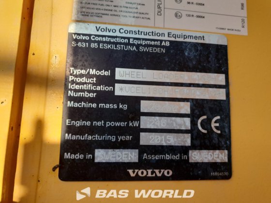 沃尔沃 L180 H 轮式装载机