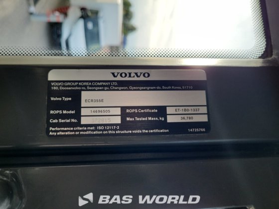 沃尔沃ECR355 E L履带式挖掘机