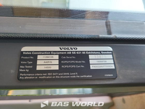 ボルボ A40 G ダンプトラック