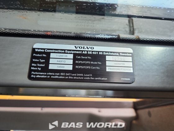 ボルボ A40 G ダンプトラック