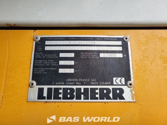 利勃海尔 R922 LC 履带式挖掘机