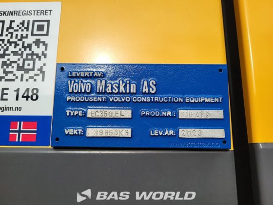 ボルボ EC350 E L クローラー式油圧ショベル