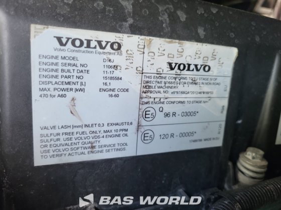 沃尔沃 A60 H 自卸车