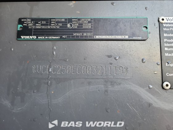 ボルボEC250 E Lクローラーショベル