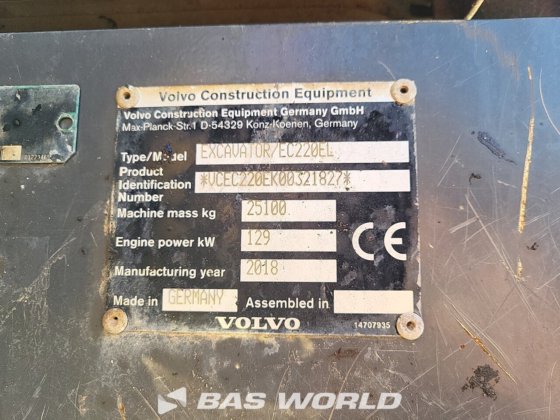 沃尔沃 EC220 E L 履带式挖掘机