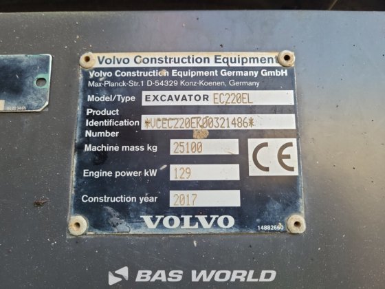 ボルボEC220 E Lクローラーショベル