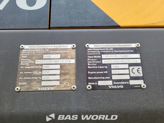 沃尔沃 EW60 E 轮式挖掘机