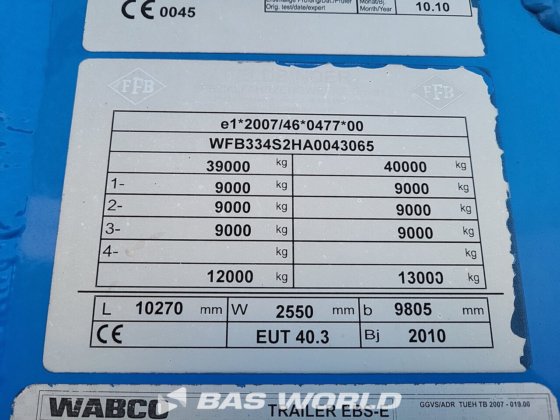 Feldbinder EUT 40.3 粉末罐半挂车