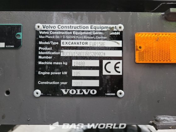 沃尔沃 EWR150 E 轮式挖掘机