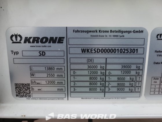 Krone 帘式半挂车