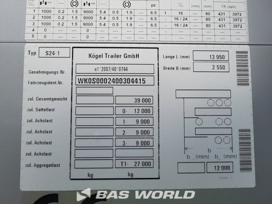 ケーゲル・カーテンサイド・セミトレーラー