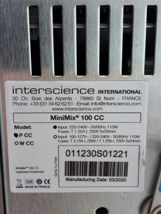 Interscience Mini Mix Interscience International MiniMix 100 CC H6138 in United States