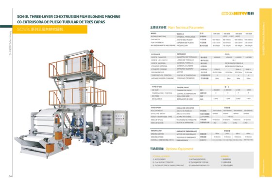 SCN/3L系列三层共挤吹膜机