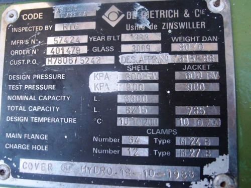 De Dietrich 间歇式混合反应器