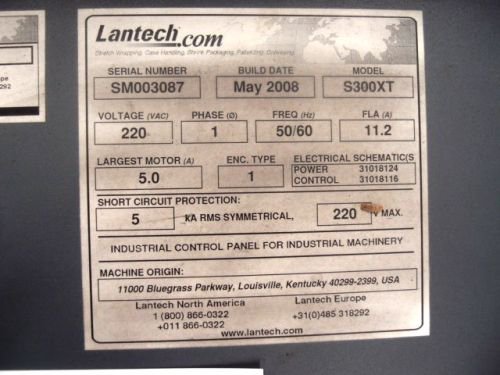 2008年兰德公司S300XT托盘拉伸包装机