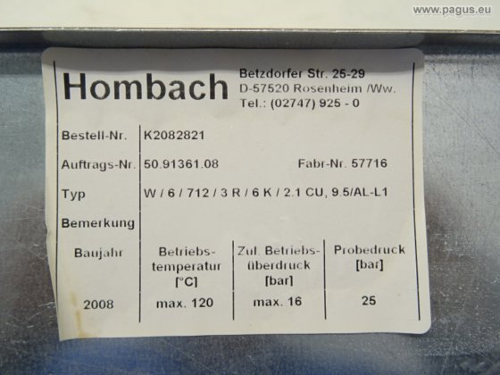 HOMBACH heat exchanger