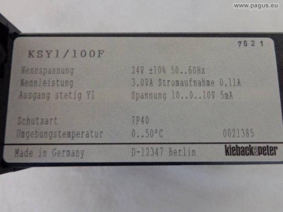 KIEBACK & PETER heating controller