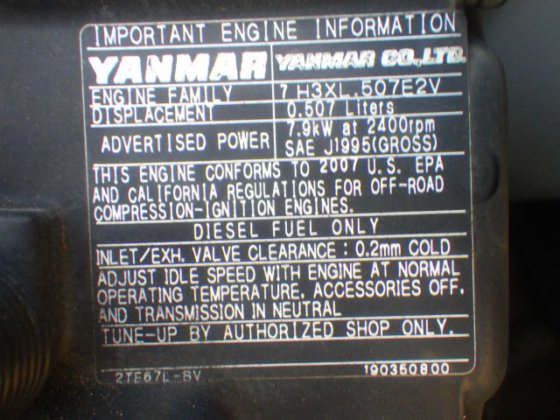2007 YANMAR J09