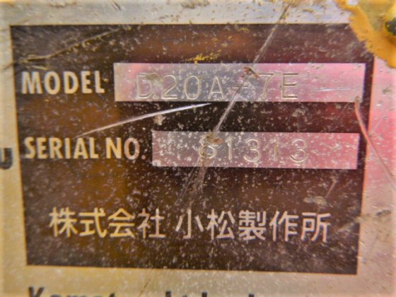 2000 KOMATSU D20A 7E