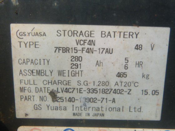 2015 年 TOYOTA 7FBR15