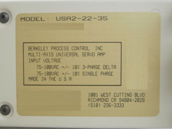Berkeley Process Control MULTI-AXIS UNIVERSAL