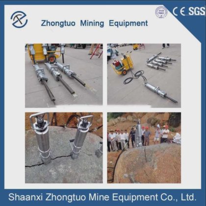 柴油机驱动采矿机液压劈石机，高压油同时定向裂解岩石