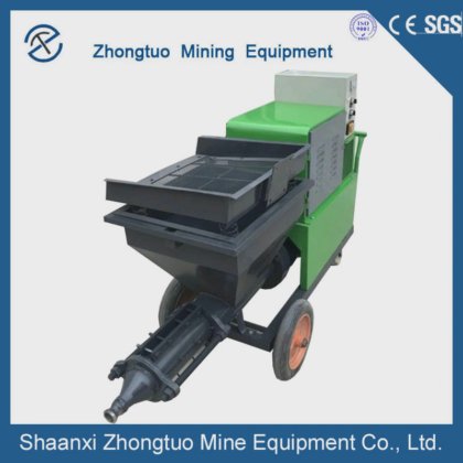 喷涂水泥砂浆的墙壁抹灰机