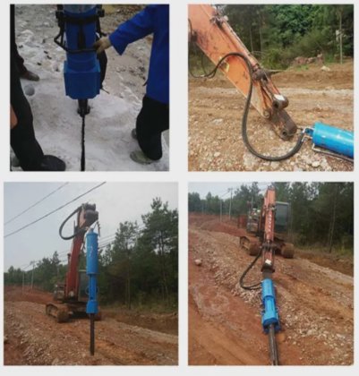 用于采石和采矿的挖掘机上的简易安装型液压岩石劈裂机