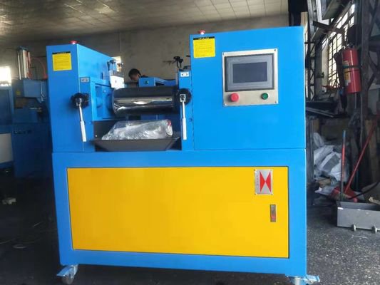 PLC型双辊研磨机，黄色和蓝色定制实验室混合研磨机