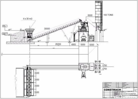 120 立方米/小时产能固定式混凝土搅拌站，2 年保修