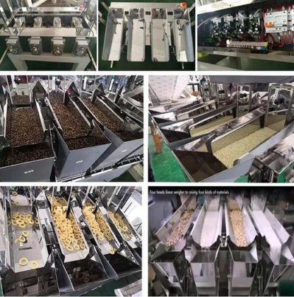 半自动 2 4 头直线称重式包装机,用于粉末称重灌装