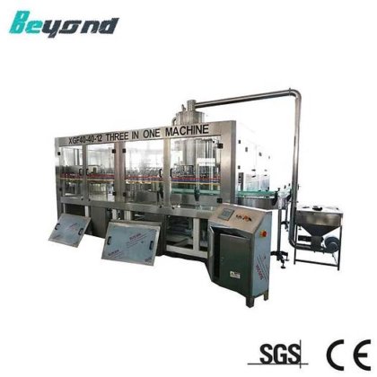全自动三合一 PET 瓶果汁热灌装机/生产线