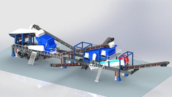 移動式ジョークラッシャー、インパクトクラッシャー、洗浄機を組み合わせる