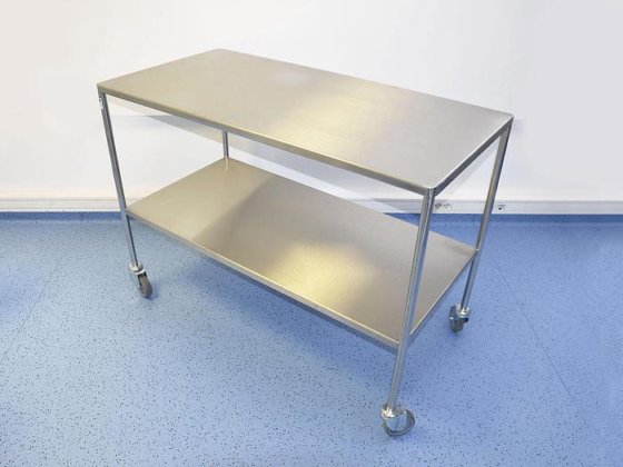 不锈钢双桌面桌 - 近全新