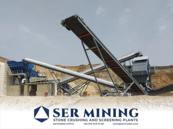 骨材処理用固定式一次衝撃破砕機およびスクリーニングシステム