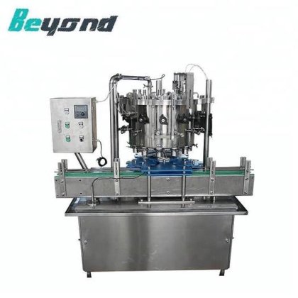 用于食用油灌装机的高品质旋转式辣椒油瓶灌装旋盖贴标机