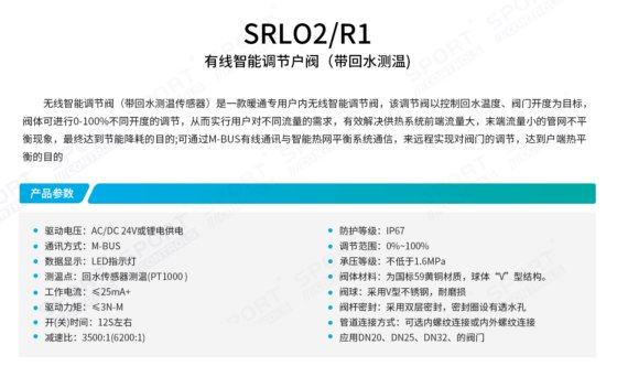 SRL02R1 有线智能调节户阀（带回水测温）