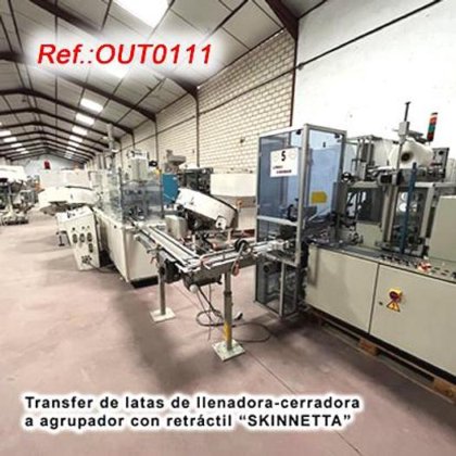 カートニングマシーンによる缶の充填、シーミング、グループ化、シュリンク包装のための完全なライン番号6471