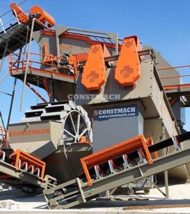 配有振动筛和清洗系统的筛分设备