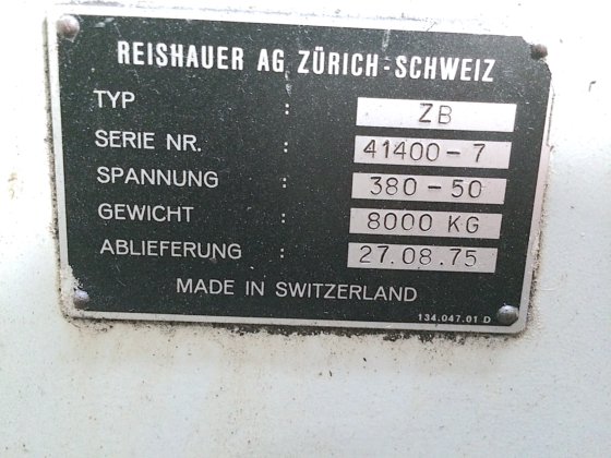 1975 REISHAUER(SUI) ZB